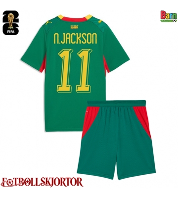 Senegal Nicolas Jackson #11 Borta Kläder Barn VM 2026 Kortärmad (+ Korta byxor)